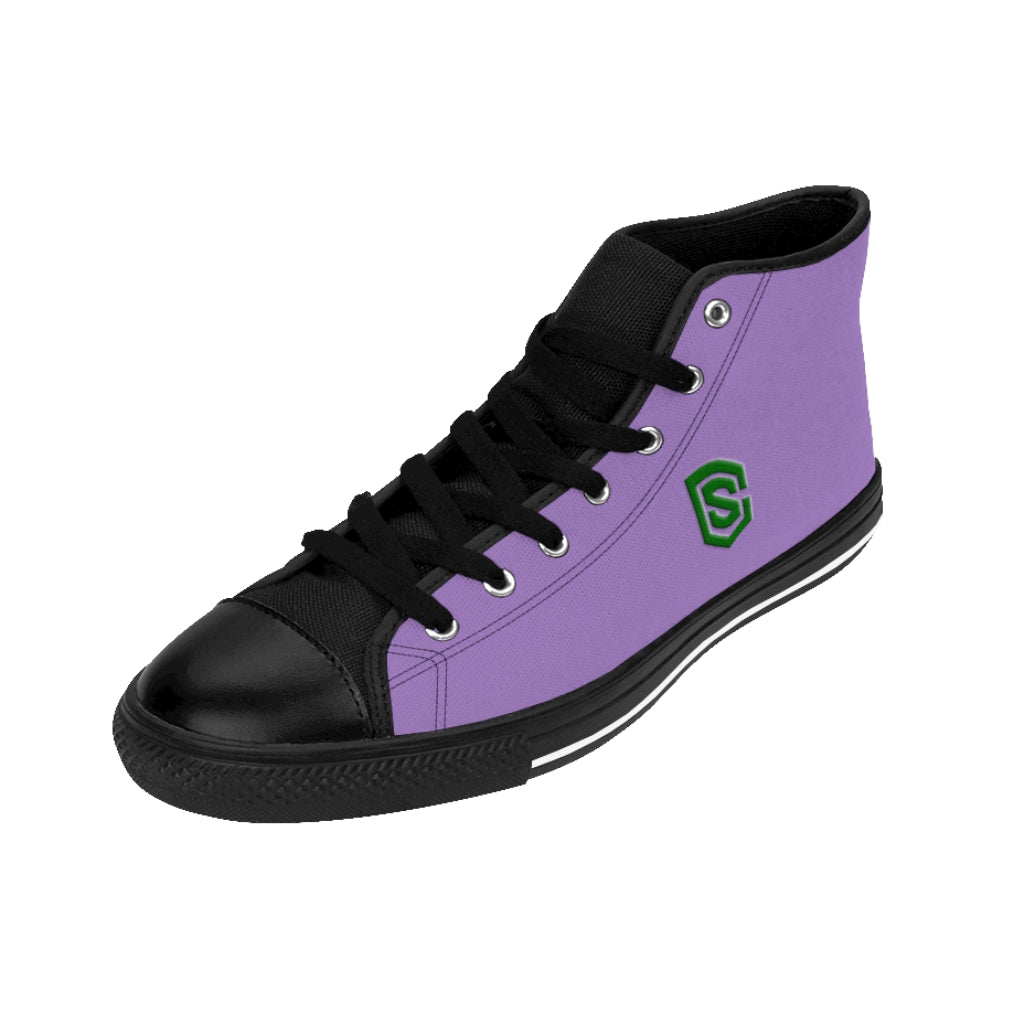 violet Men's High-top Sneakers - green logo