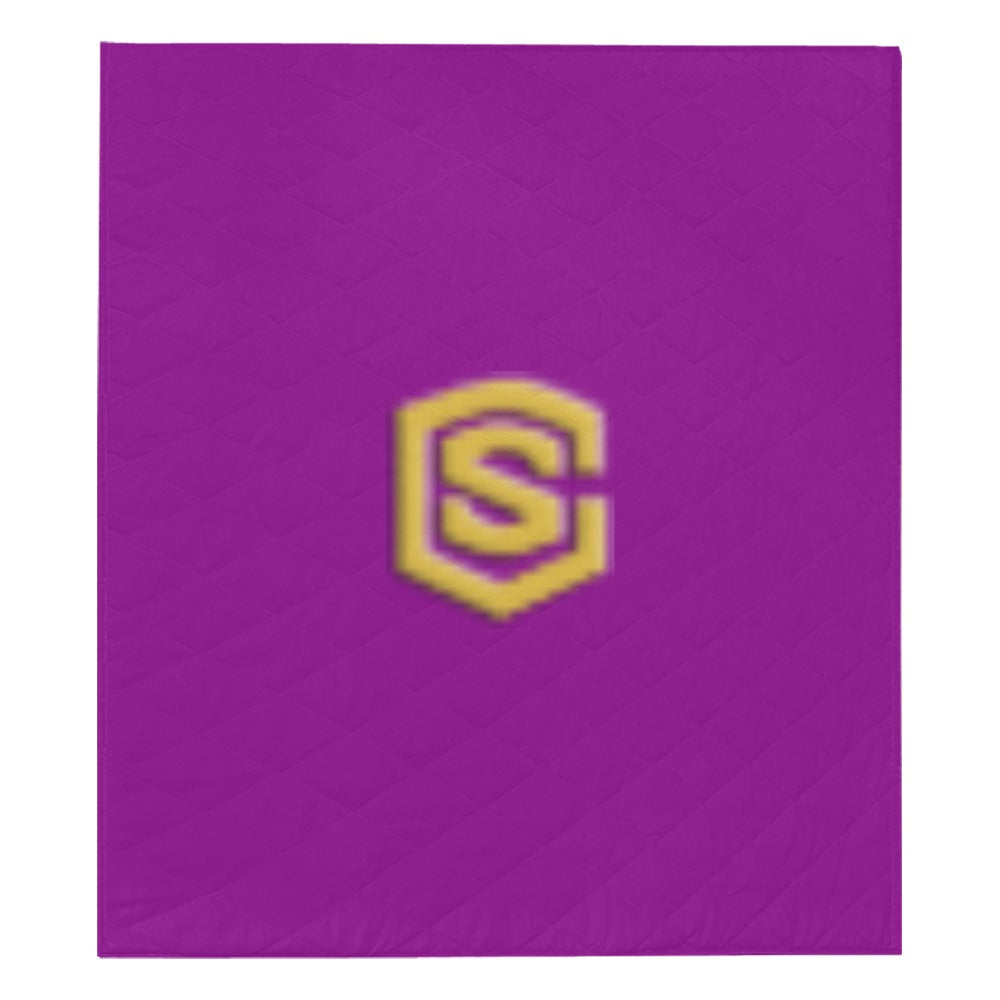 Purple Quilt with Gold Logo Custom Quilt  70" x 80"