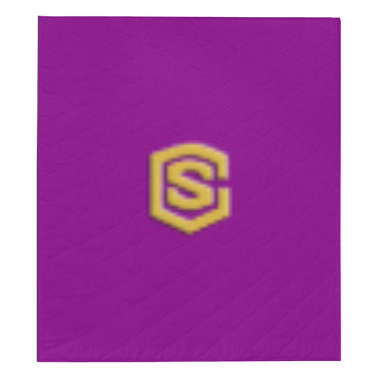 Purple Quilt with Gold Logo Custom Quilt  70" x 80"