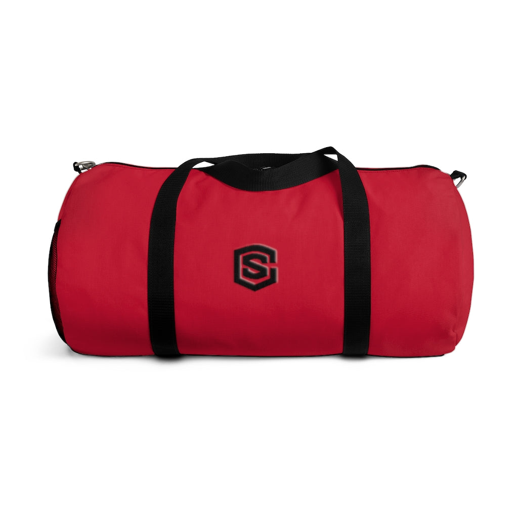 Red Duffel Bag Black Logo