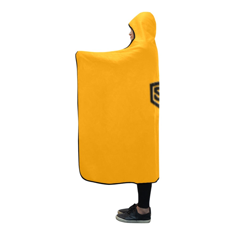 ORRANGE  Hooded Blanket WHITH BLACK LOGO Hooded Blanket 80"x56"