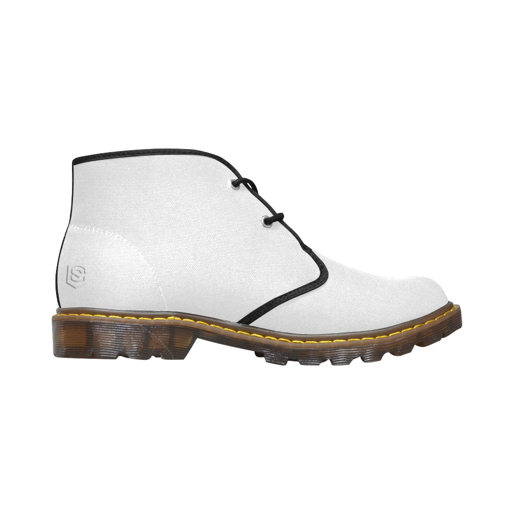 white logo Women's Canvas Chukka Boots (Model 2402-1)