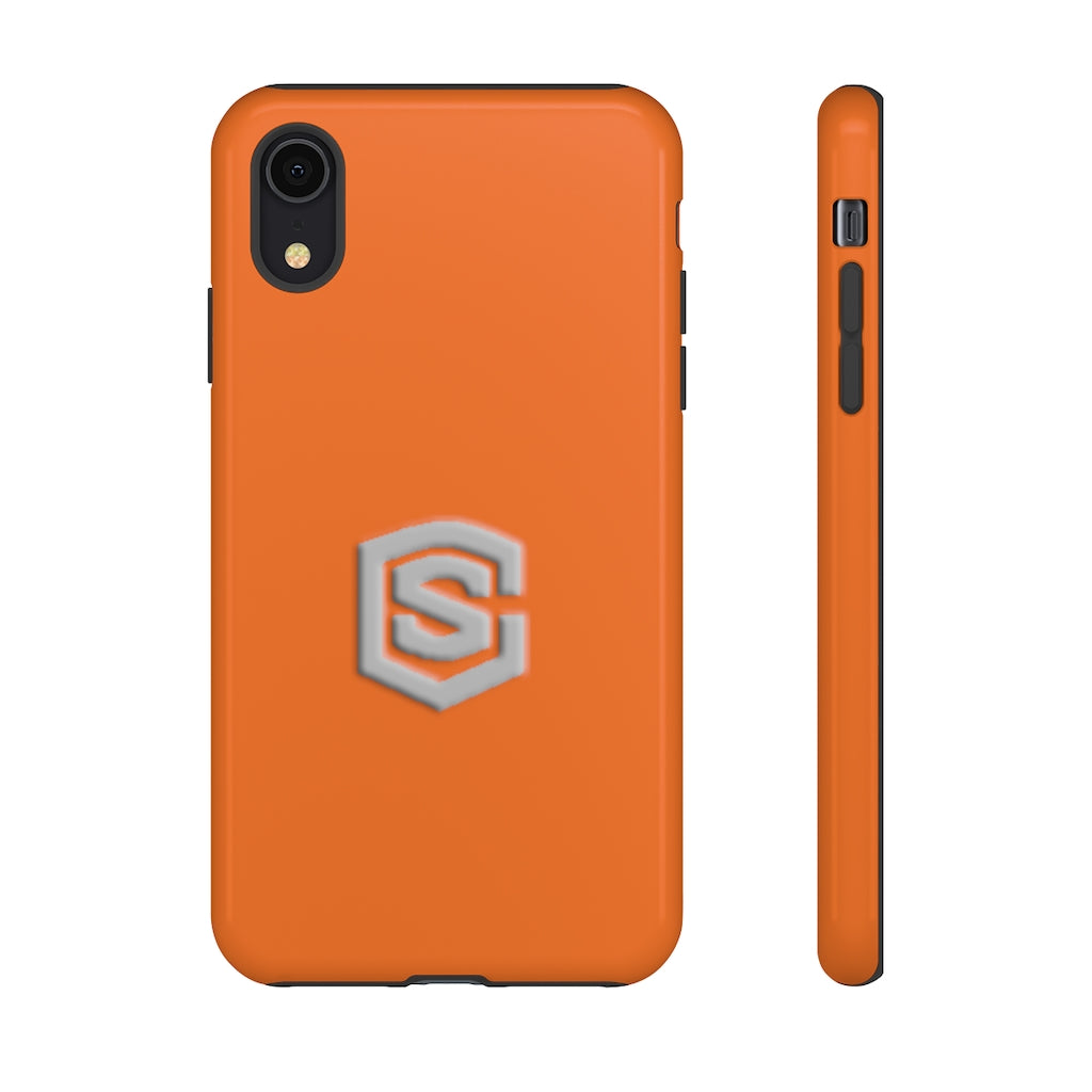 Orange Tough Cases Silver Logo