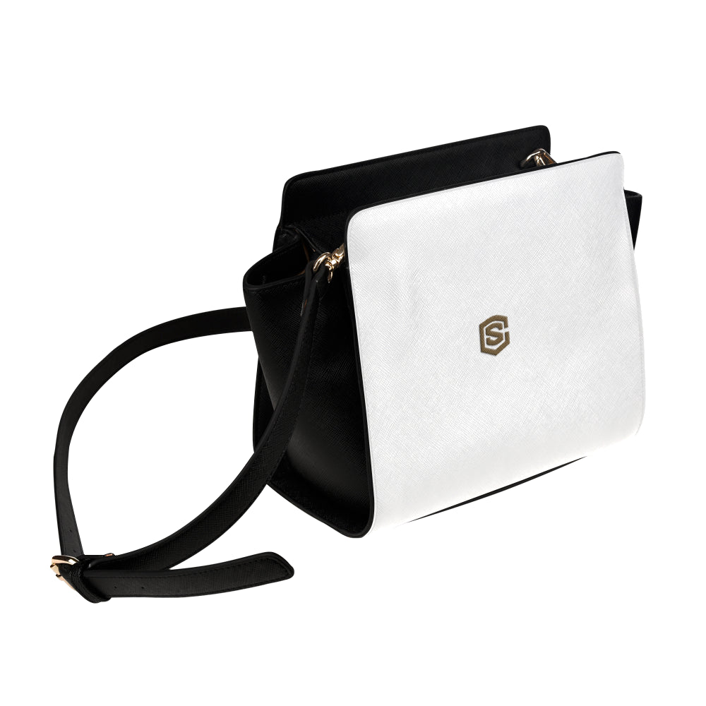 LIGHT GRAY SATCHEL BAG brown logo Satchel Bag (Model 1635)