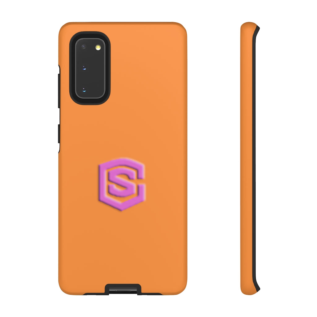 Orange Tough Cases Pink Logo