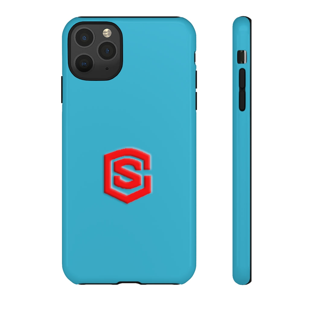 Blue Tough Cases Red Logo