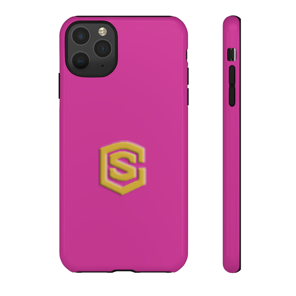Pink Tough Cases Gold Logo