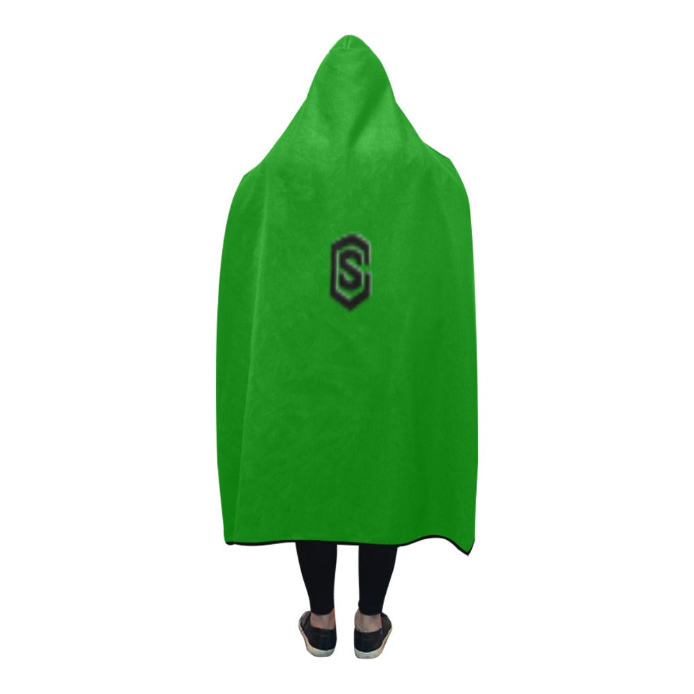 GREEN  Hooded Blanket WHITH BLACK LOGO Hooded Blanket 80"x56"