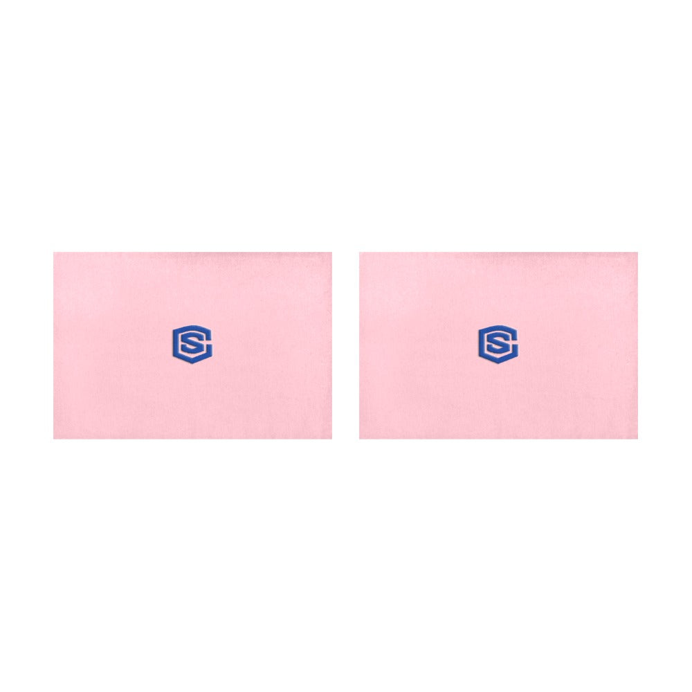 Pink Placemats 12" x 18" With Blue Logo Placemats 12" x 18" (Set of 2)