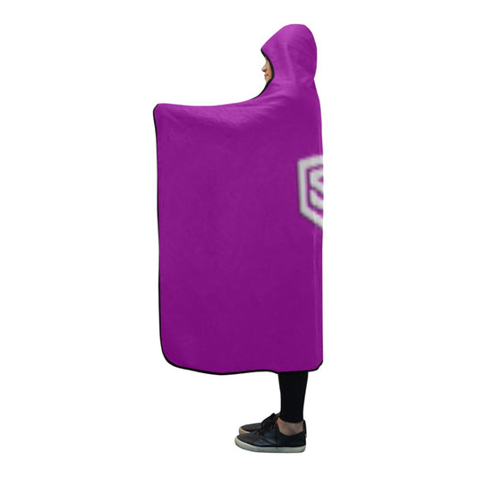 Purple Hooded Blanket 80"x56" with Silver Logo Hooded Blanket 80"x56"