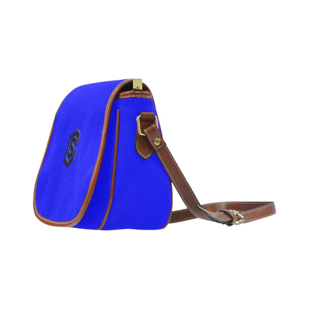 BLUE Saddle Bag WITH BLACK LOGO Saddle Bag (Model 1649) (Small)