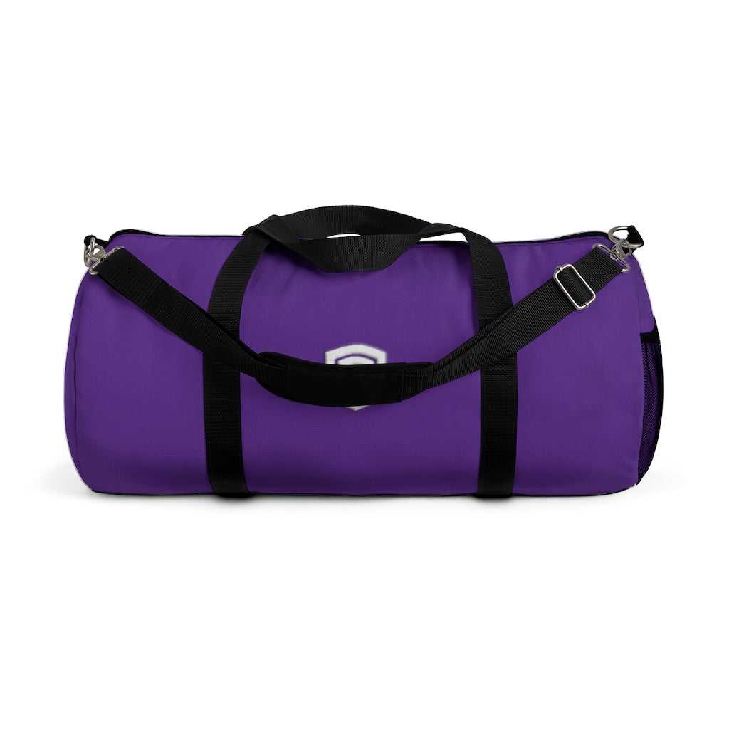 Purple Duffel Bag White Logo