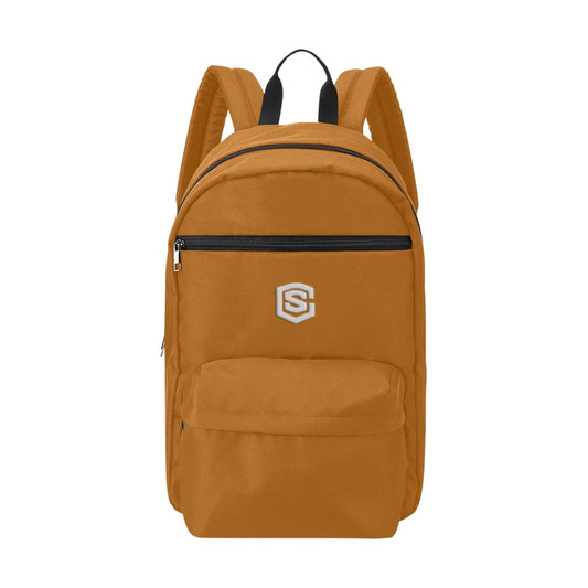 Brown Travel Backpack With Silver Logo Travel Backpack(Large Capacity)(Model 1691)