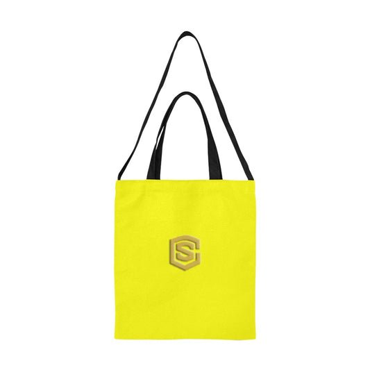 Yellow All Over Print Canvas Tote Bag With Gold Logo All Over Print Canvas Tote Bag(Model1698)(Medium)