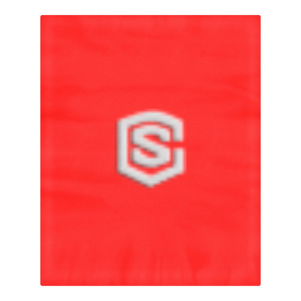 Red 3-Piece Bedding Set (1 Duvet Cover 86"x70"; 2 Pillowcases 20"x30")(One Side) wtih Silver Logo 3-Piece Bedding Set (1 Duvet Cover 86"x70"; 2 Pillowcases 20"x30")(One Side)