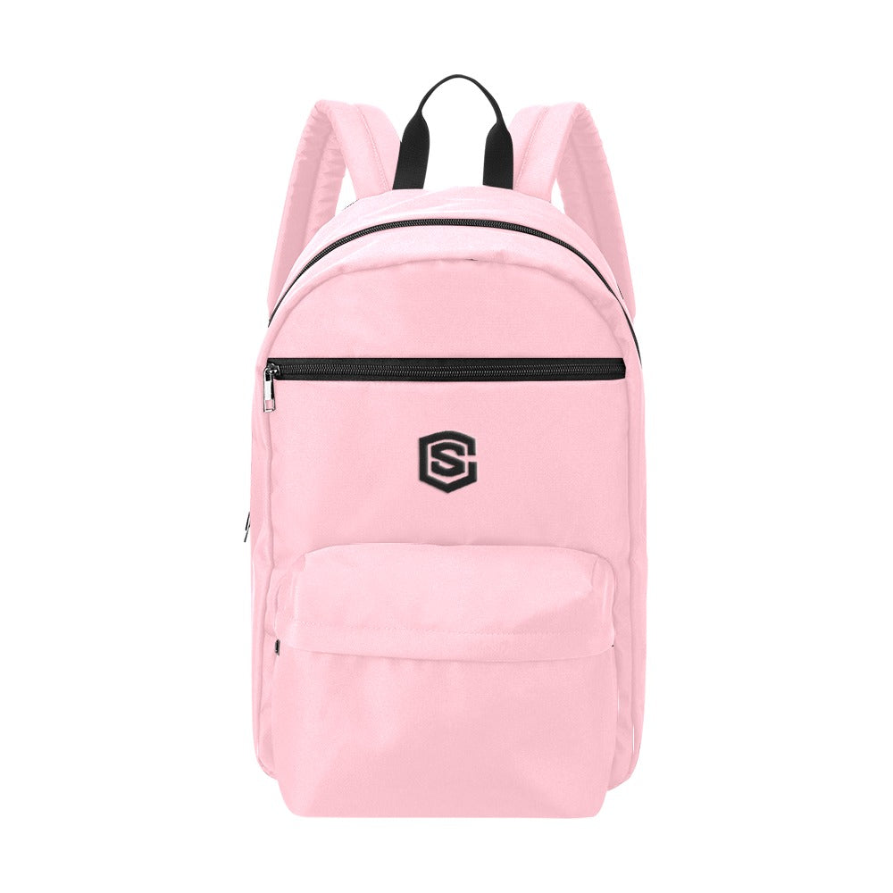 Pink Travel Backpack With Black Logo Travel Backpack(Large Capacity)(Model 1691)