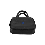 BLACK LEATHER TOP HANDLE HANDBAG  blue logo Leather Top Handle Handbag (Model 1662)