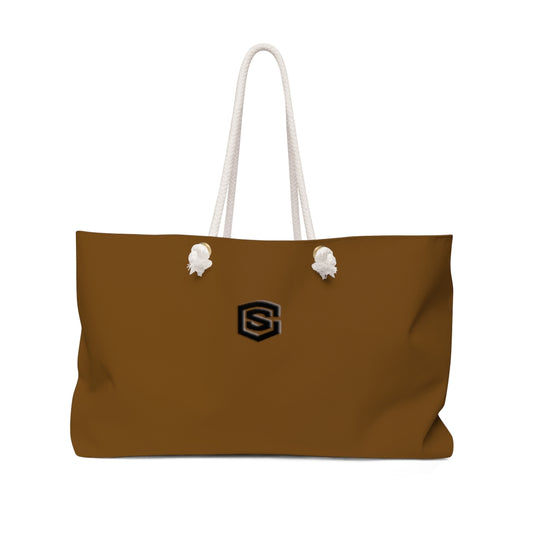 Brown Weekender Bag Black Logo