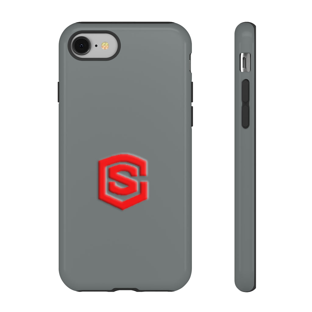 Grey Tough Cases Red Logo