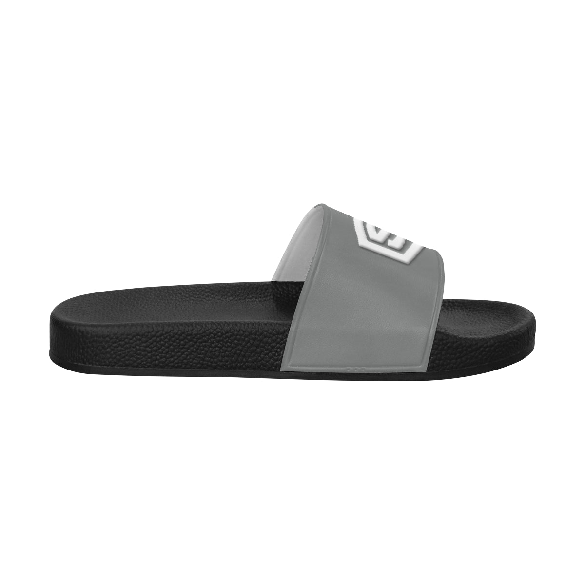 white logo Men's Slide Sandals (Model 057)