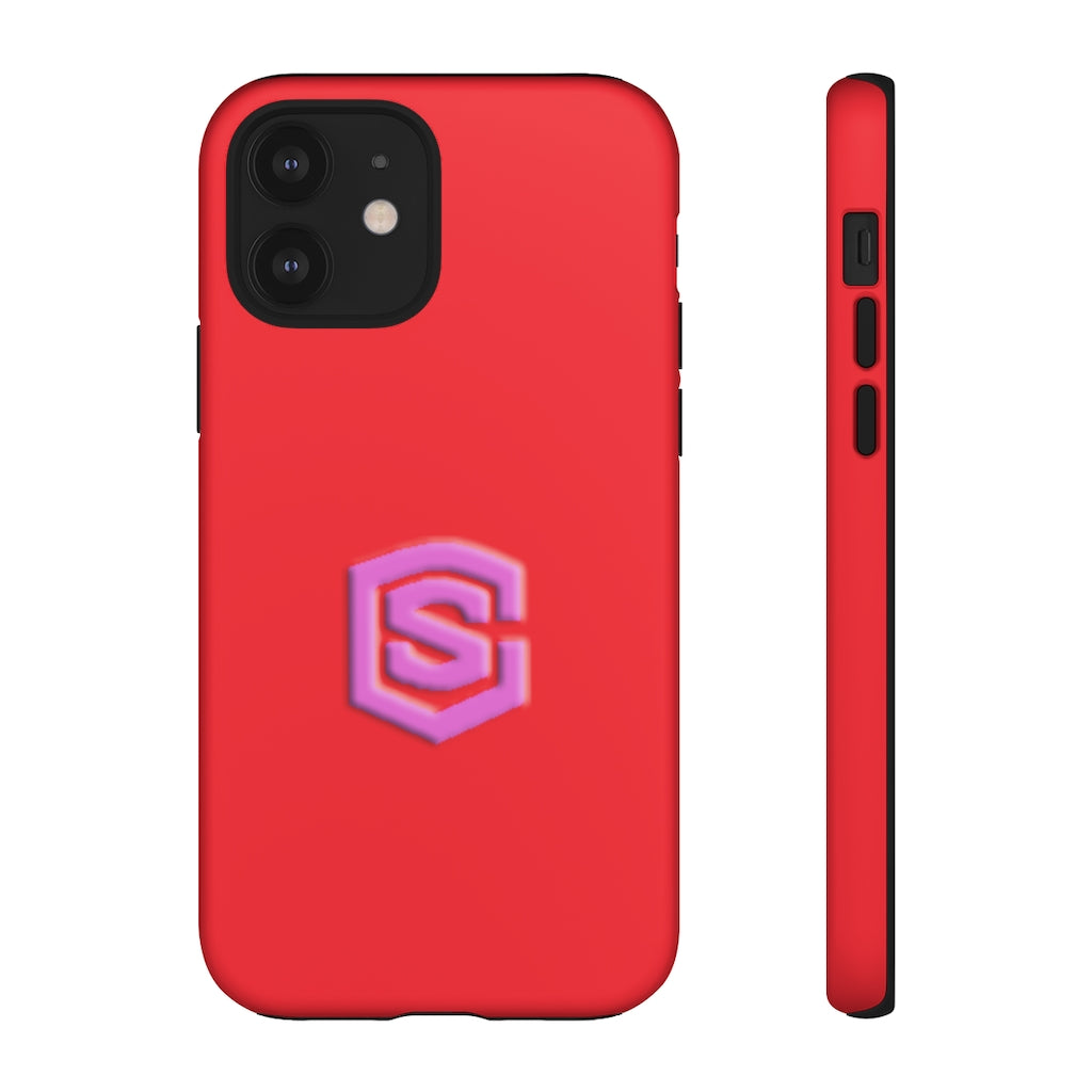 Red Tough Cases Pink Logo
