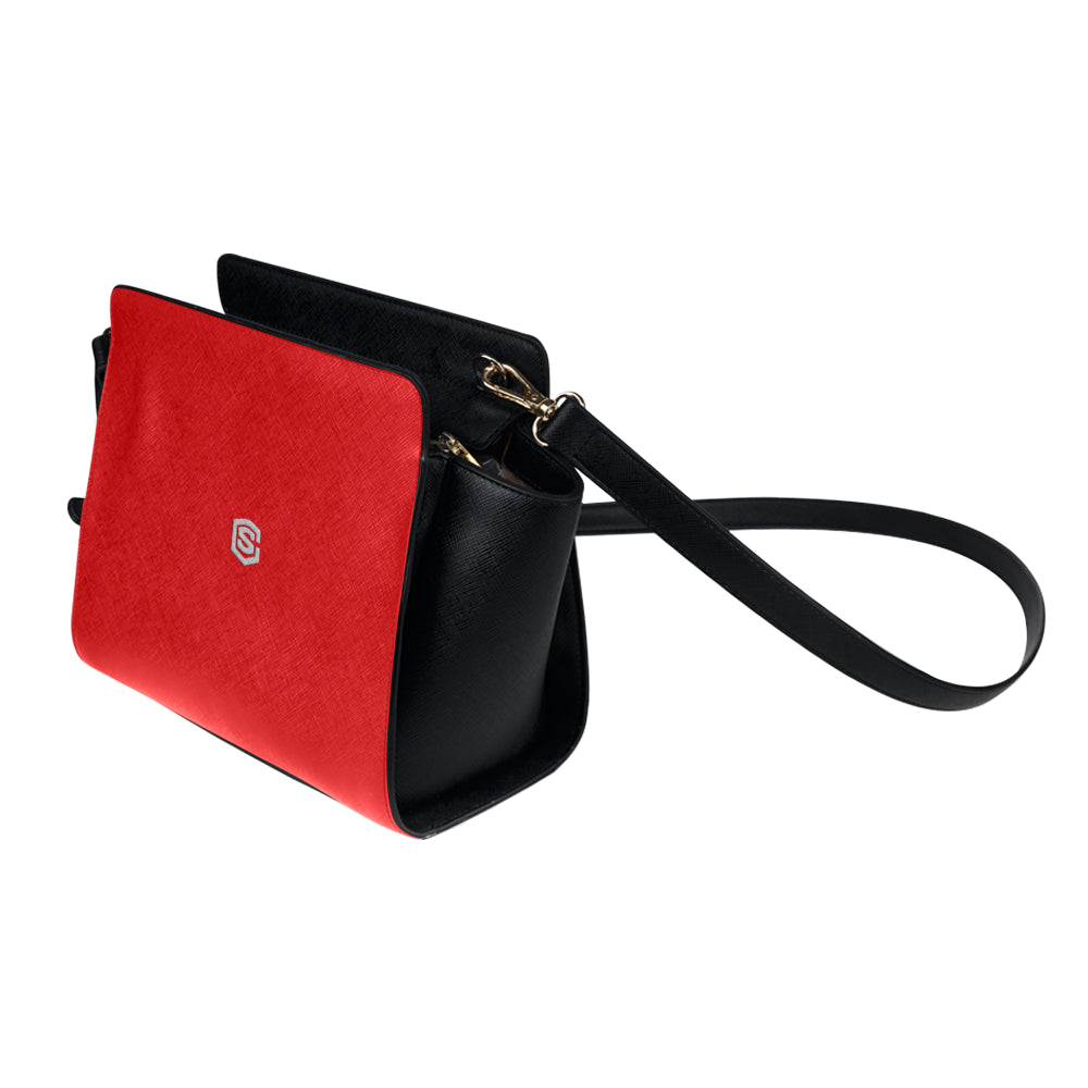 RED SATCHEL BAG silver logo Satchel Bag (Model 1635)