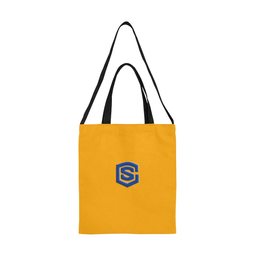 Orange All Over Print Canvas Tote Bag With Blue Logo All Over Print Canvas Tote Bag(Model1698)(Medium)