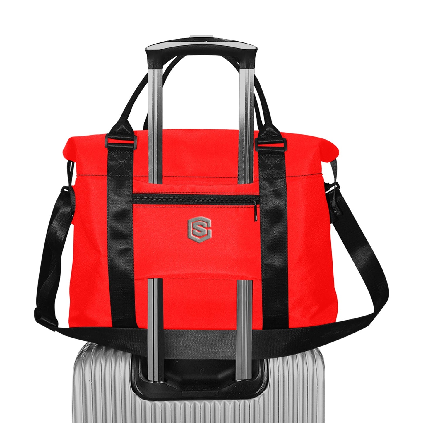 Red Large Capacity Duffle Bag With Grey Logo Large Capacity Duffle Bag(Model1715)