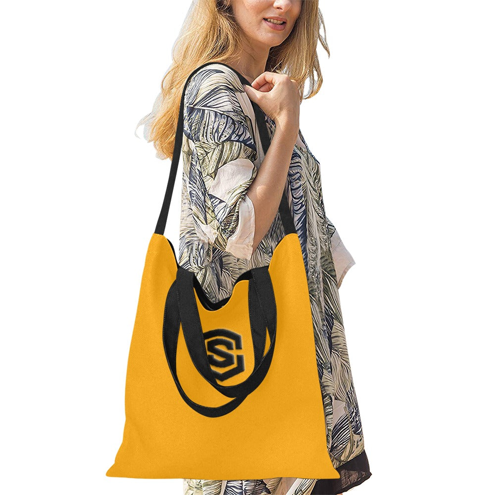 Orange All Over Print Canvas Tote Bag With Black Logo All Over Print Canvas Tote Bag(Model1698)(Medium)
