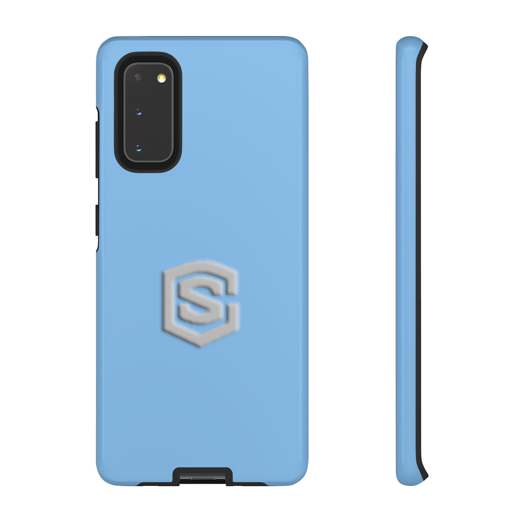 Blue Tough Cases Silver Logo