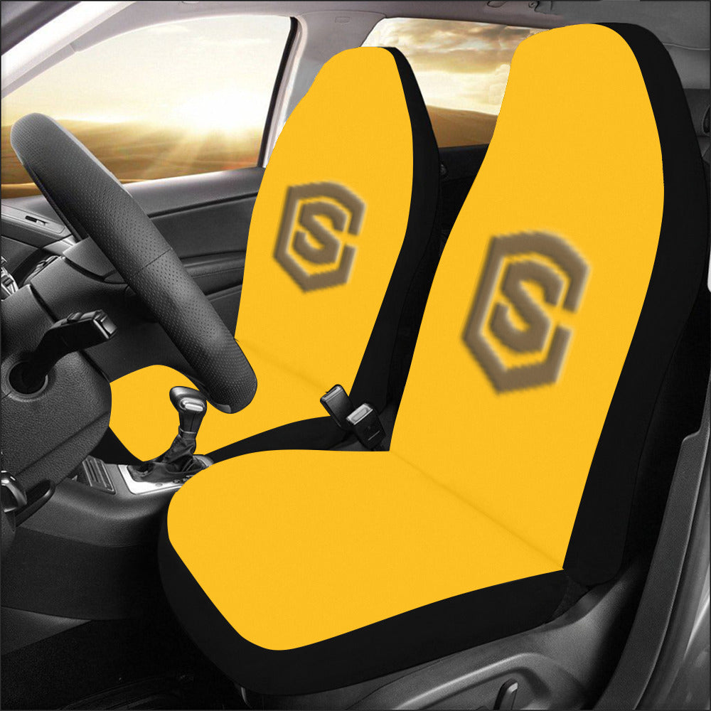 Orange Car Seat Covers Brown Logo Car Seat Covers (Set of 2)