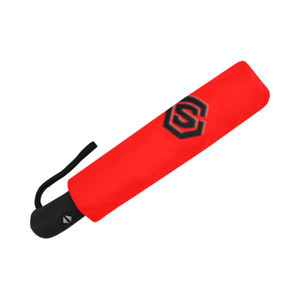 Red Anti-UV Automatic Umbrella With Black Logo Anti-UV Automatic Umbrella(Outside Printing)(Model U09)