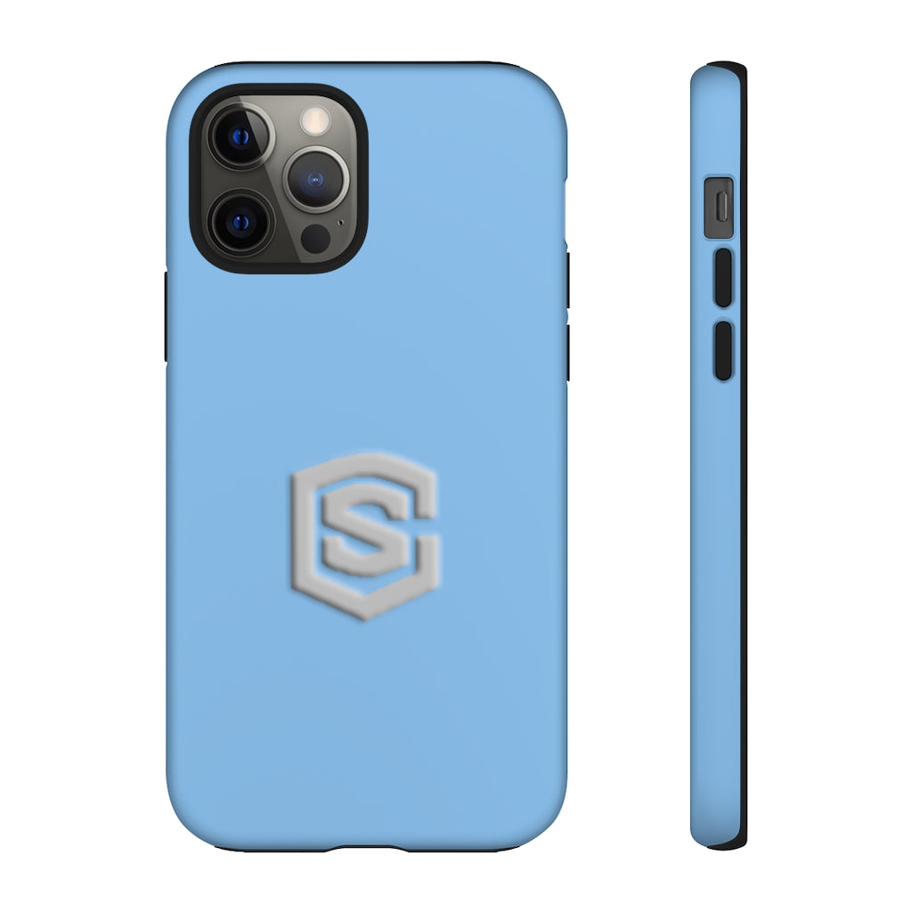 Blue Tough Cases Silver Logo