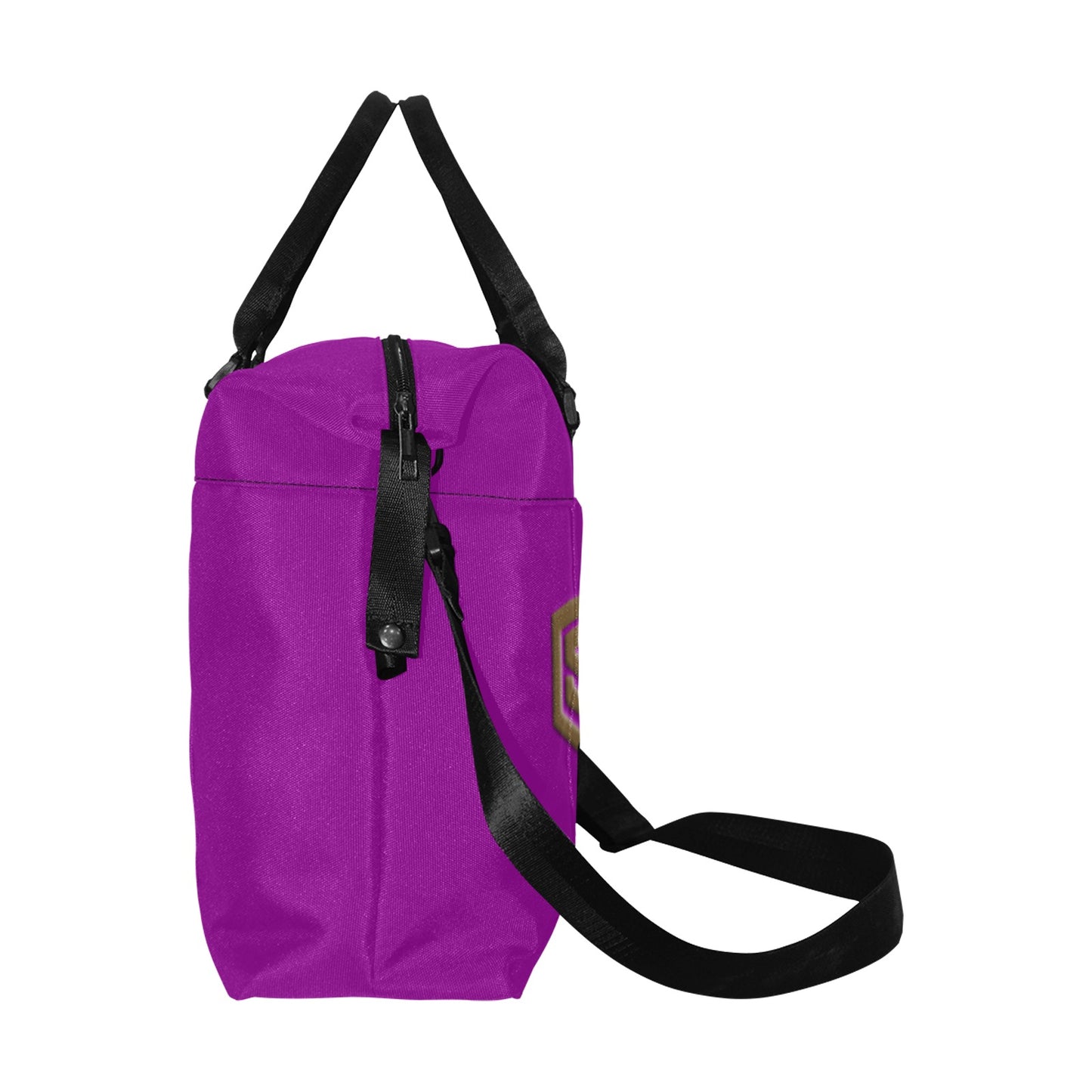 Purple Large Capacity Duffle Bag With Brown Logo Large Capacity Duffle Bag(Model1715)