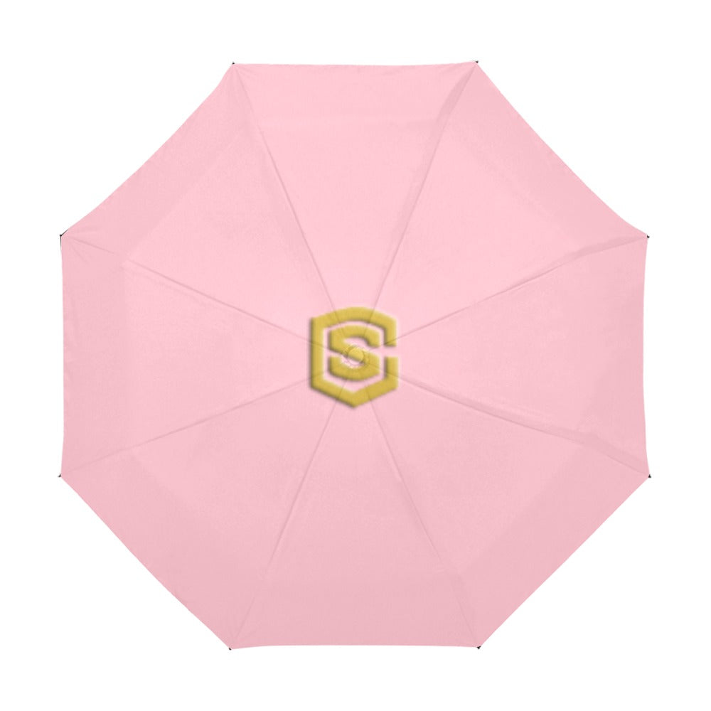 Pink Anti-UV Automatic Umbrella With Gold Logo Anti-UV Automatic Umbrella(Outside Printing)(Model U09)