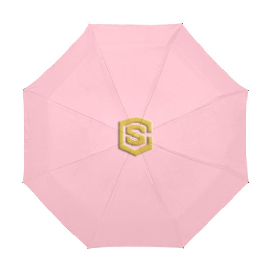 Pink Anti-UV Automatic Umbrella With Gold Logo Anti-UV Automatic Umbrella(Outside Printing)(Model U09)