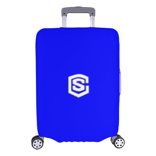 BLUE LUGGAGE COVER WITH WHITE LOGO Luggage Cover (Large Size) (26"-28")