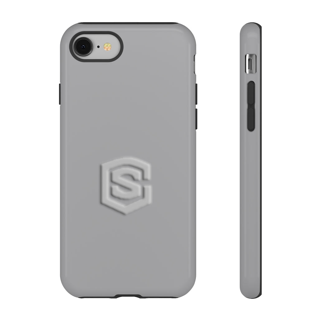 Grey Tough Cases Silver Logo