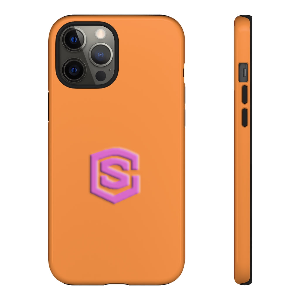 Orange Tough Cases Pink Logo