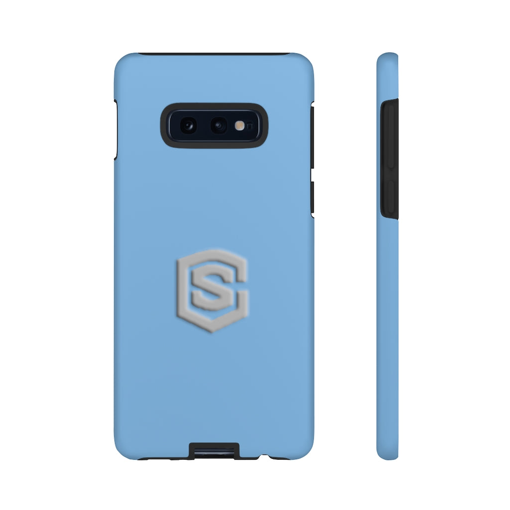 Blue Tough Cases Silver Logo