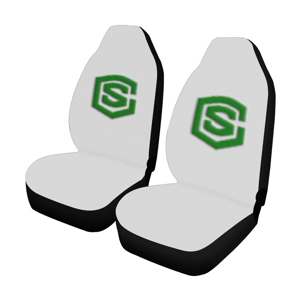 Grey Car Seat Covers Green Logo Car Seat Covers (Set of 2)