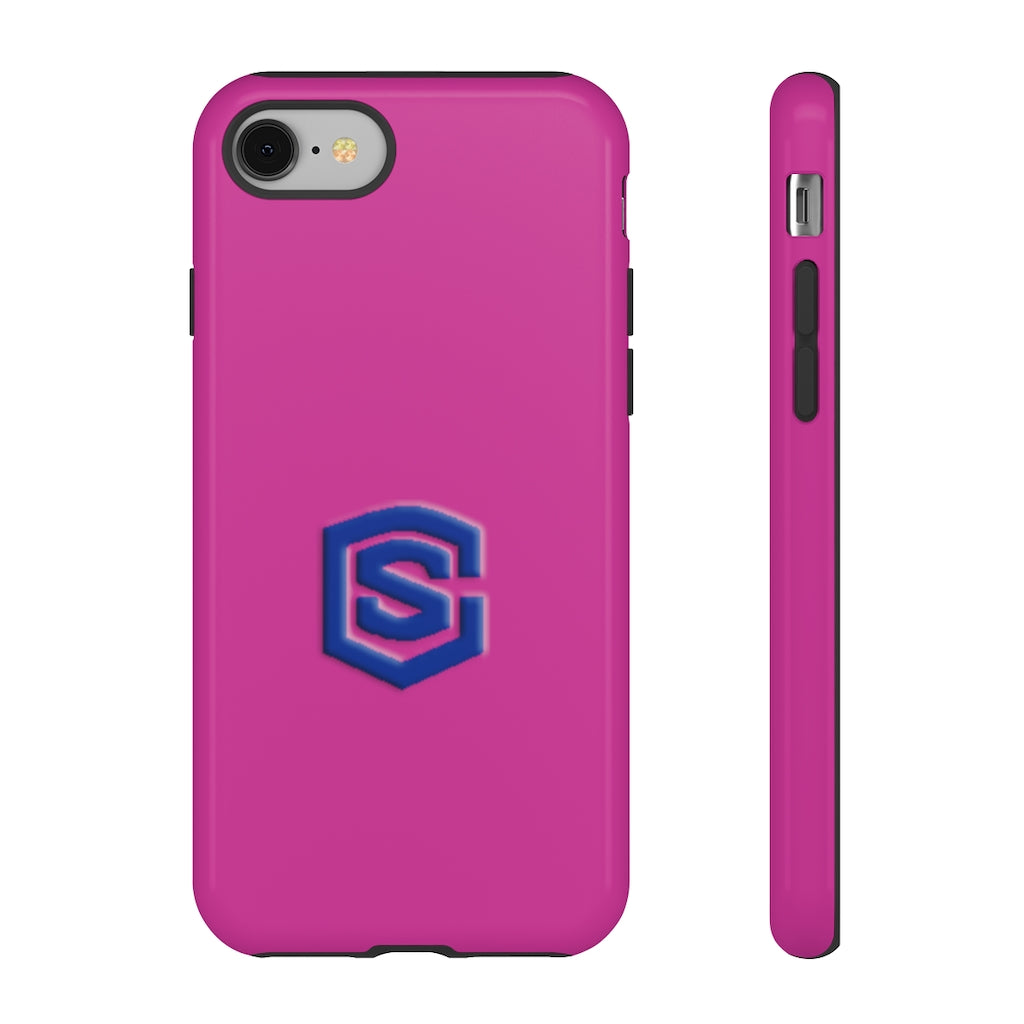 Pink Tough Cases Blue Logo