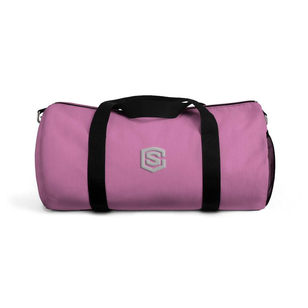 Pink Duffel Bag Silver Logo