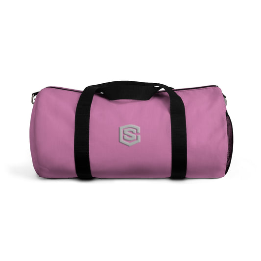 Pink Duffel Bag Silver Logo
