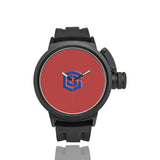 BROWN MEN SPORT WATCH WITH BLUE LOGO Men's Sport Watch (Model 309)