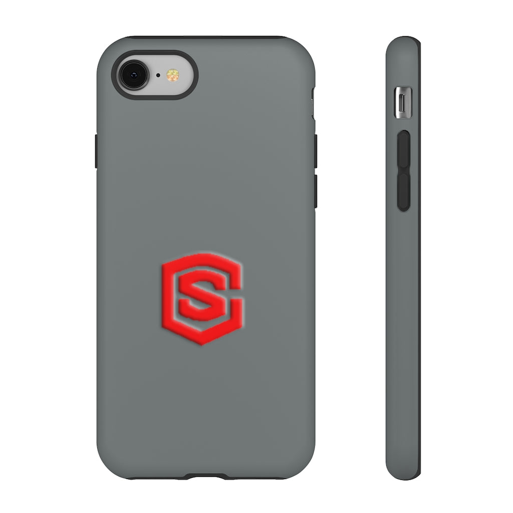 Grey Tough Cases Red Logo