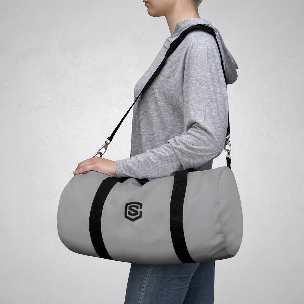 Grey Duffel Bag Black Logo