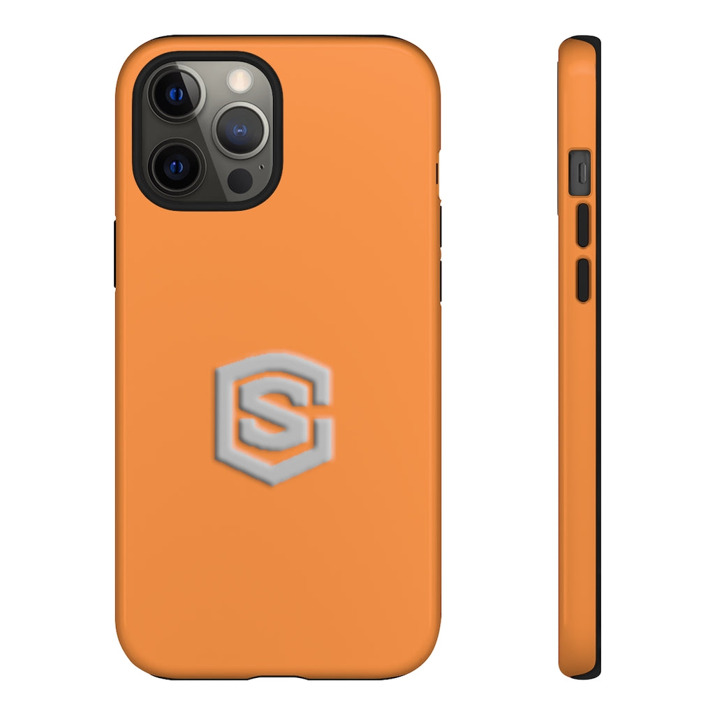 Orange Tough Cases Silver Logo