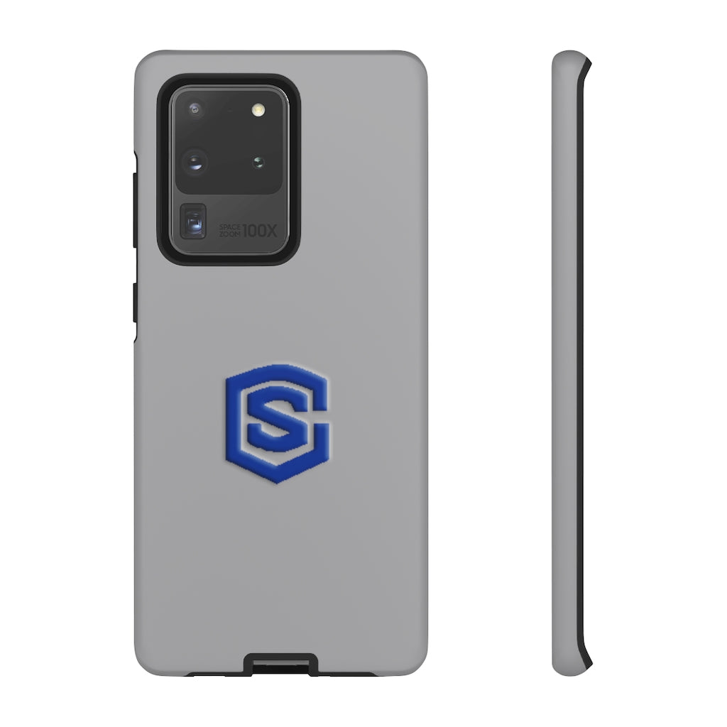 Grey Tough Cases Blue Logo