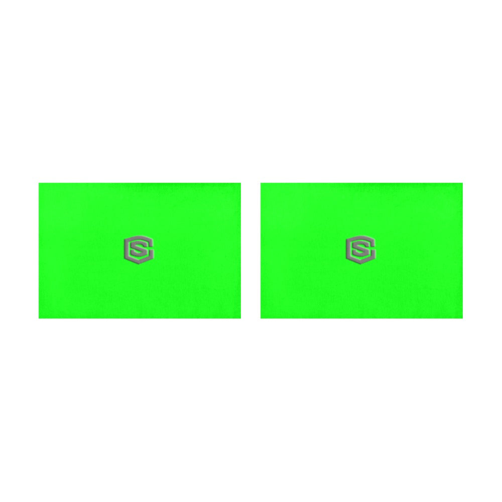 Green Placemats 12" x 18" With Grey Logo Placemats 12" x 18" (Set of 2)